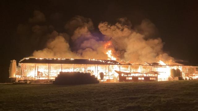 Un important incendie a ravagé une ferme à Bottens (VD). [Police vaudoise]