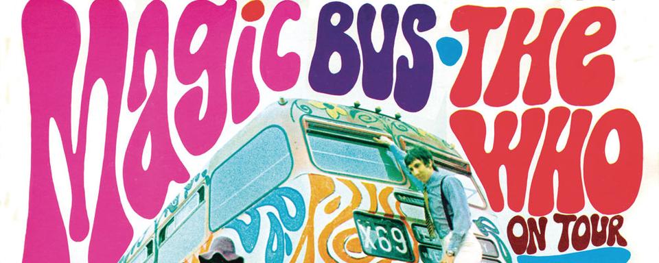 La couverture de l'album "Magic Bus: The Who On Tour" (1968) du groupe de rock britannique The Who. [Magic Bus: The WHo On Tour Album - The Who]