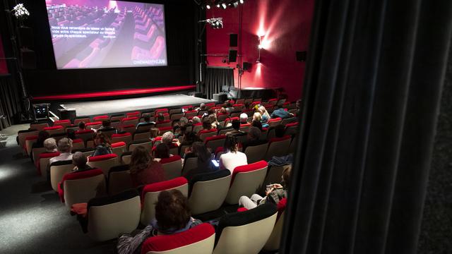 Le cinéma City Club de Pully (VD) le 6 juin 2020, le jour de sa réouverture lors de la pandémie de coronavirus. [Keystone - Laurent Gillieron]