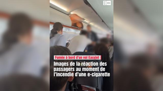 Les images de la réaction des passagers après un début d'incendie dans un vol EasyJet [Vos Infos/RTS - Images transmises par Caroline Durot]