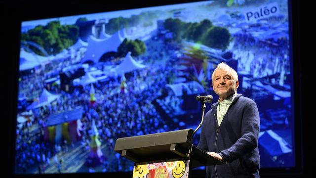 Daniel Rossellat lors de la présentation du Paléo festival 2023. [Keystone - Laurent Gillieron]