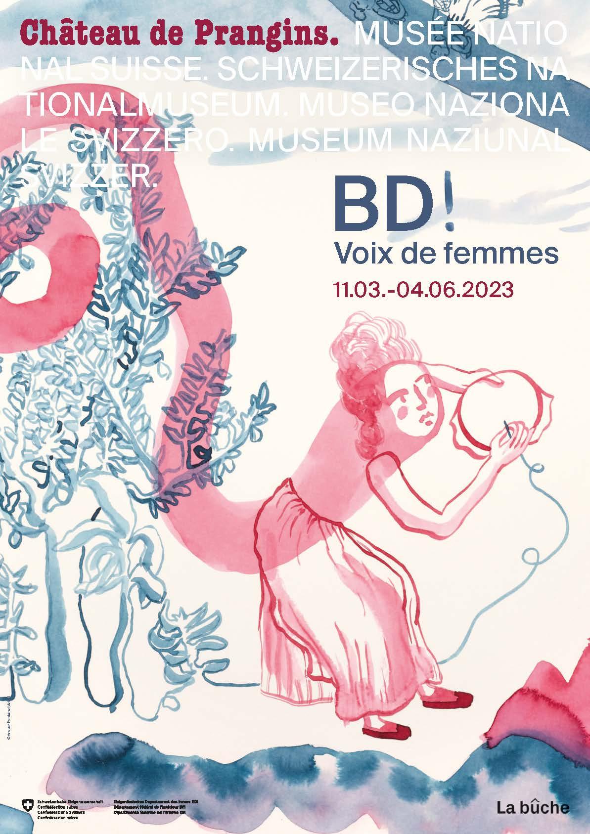 BD! Voix de femmes - affiche de l'exposition temporaire [Château de Prangins]