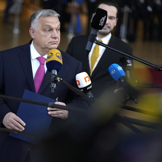 Viktor Orban compte jouer les trouble-fête lors du sommet de l'UE crucial pour l'Ukraine. [Keystone - AP Photo/Virginia Mayo]