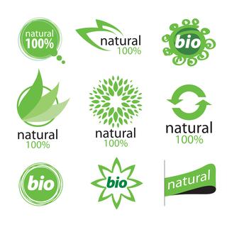 Symboles ou logos écologiques, naturels et biologiques. [Depositphotos - ©Artbutenkov]