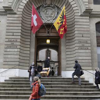 L'entrée du Palais de justice à Genève (image d'illustration). [Keystone - Salvatore Di Nolfi]