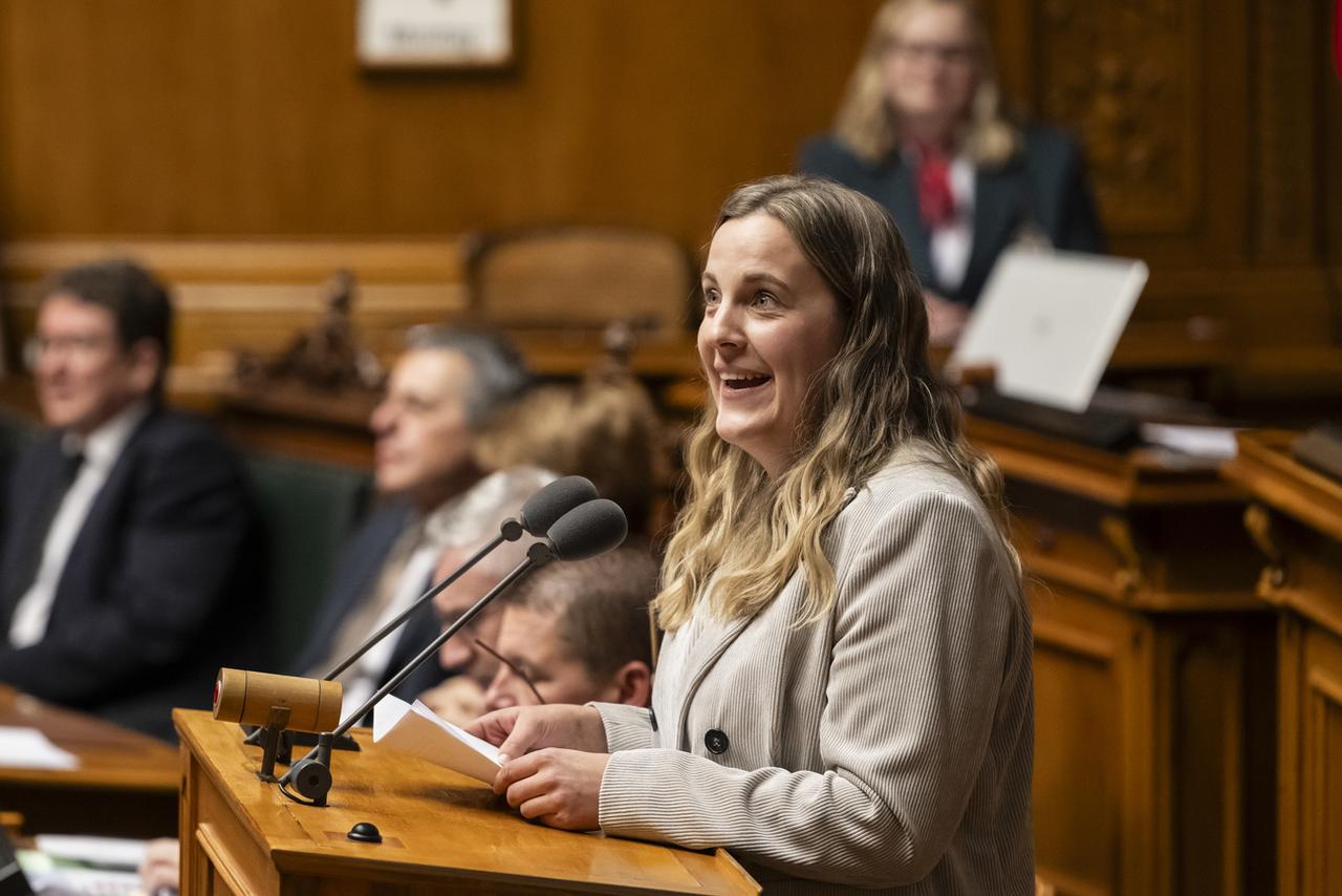 La benjamine du Parlement Katja Riem (UDC/BE). [Keystone - Alessandro della Valle]