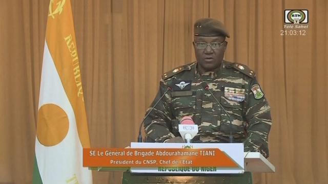 Le nouvel homme fort du Niger promet une transition de trois ans maximum. [AFP - ORTN - Télé Sahel]