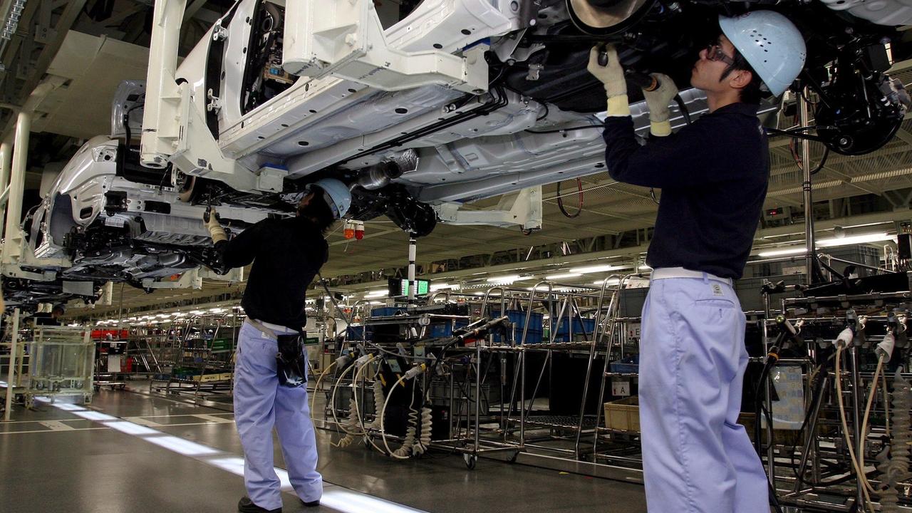 Au Japon, une panne informatique géante a paralysé 12 des 14 usines du fabricant Toyota. [EPA/Keystone - Everett Kennedy Brown]