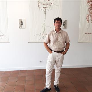 Frédéric Elkaim, de la galerie Art Now Projects à Carouge. [RTS - Florence Grivel]