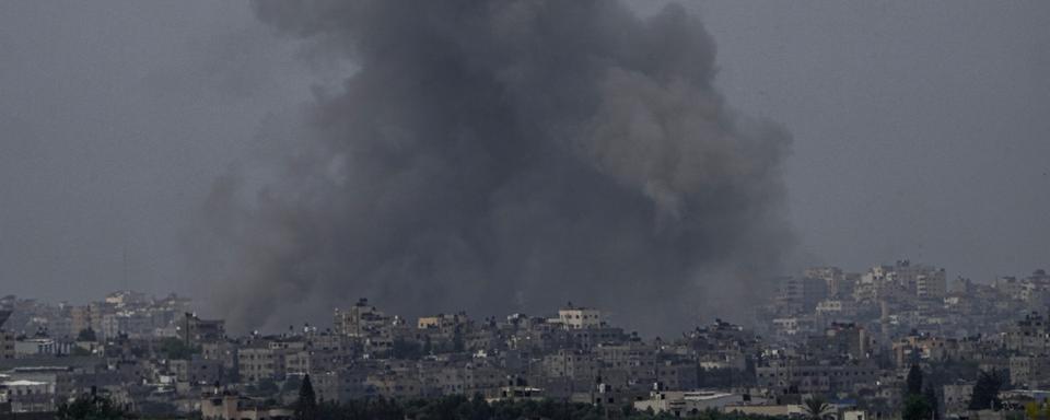 Bombardement à Gaza le 17.10.2023. [AP Photo/Keystone - Ariel Schalit]