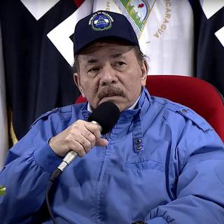 Une capture d'écran d'une vidéo diffusée par Canal 6 Nicaragua montre le président du Nicaragua Daniel Ortega s'exprimant lors d'un message diffusé à la radio et à la télévision le 9 février 2023, à Managua [AFP - Canal 6 Nicaragua]