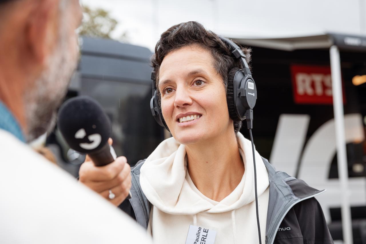 Pauline Seiterle au micro. [Guillaume Perret]