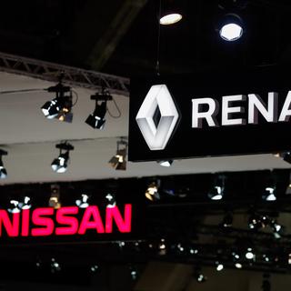 Les logos des constructeurs automobiles franco-japonais Renault et Nissan (image d'illustration). [Keystone/EPA - Stéphanie Lecocq]
