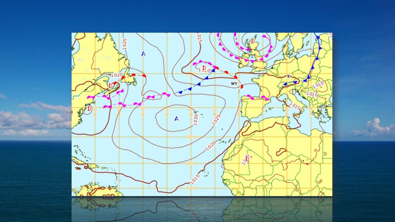 Position moyenne de l'anticyclone des Açores en période estivale [Meteofrance - Commons Wikipedia]
