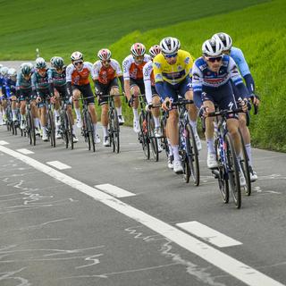 Première étape du Tour de Romandie 2023 entre Crissier et La Vallée de Joux. [Keystone - Jean-Christophe Bott]