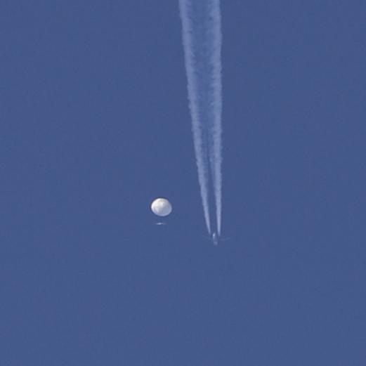 Le ballon photographié au-dessus du territoire américain, 04.02.2023. [AP/Keystone - Brian Branch]