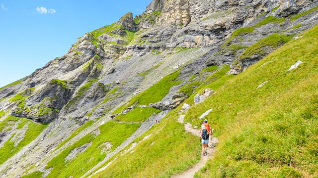 Chemin de randonnée dans les Alpes suisses. [Depositphotos - Pohduka]