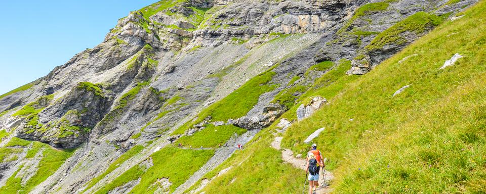 Chemin de randonnée dans les Alpes suisses. [Depositphotos - Pohduka]