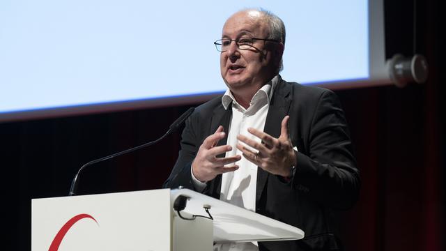 Pierre-Yves Maillard, le président de l'USS. [Keystone - Peter Schneider]