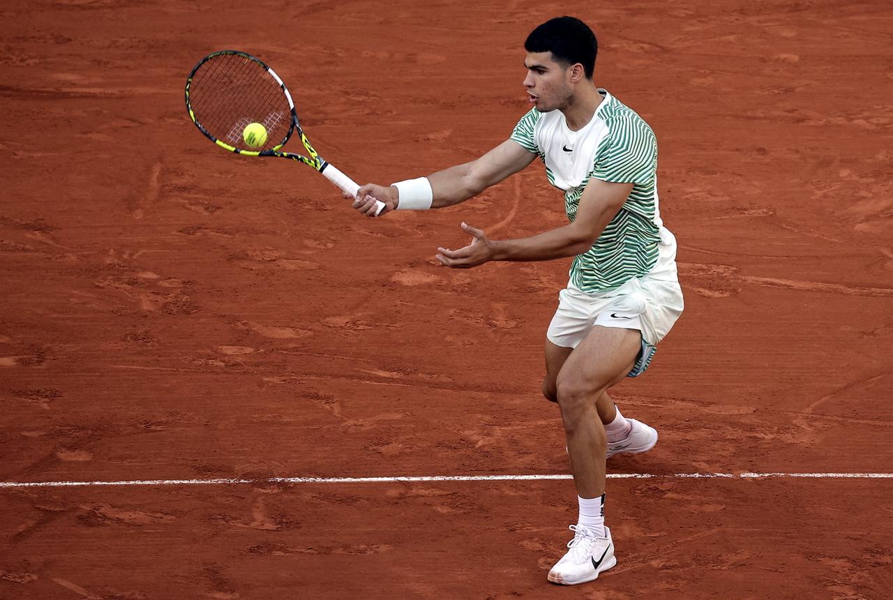 Carlos Alcaraz a aisément franchi le 1er tour à Paris. [KEYSTONE - Christophe Petit Tesson]