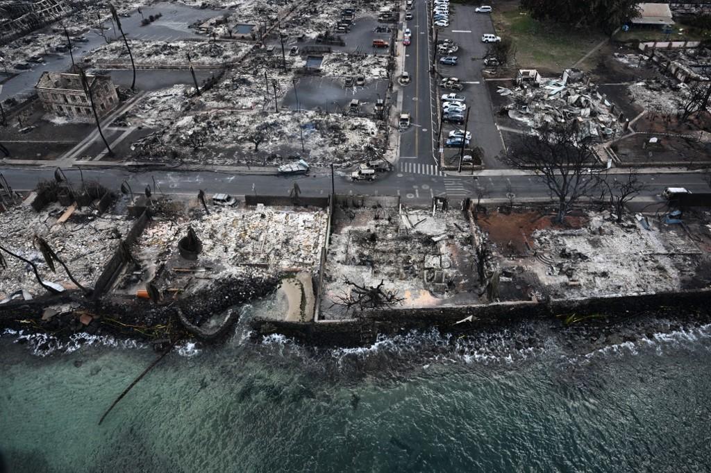 Les flammes ont réduit la ville Lahaina à l'état de cendres. [AFP - Patrick T. Fallon]