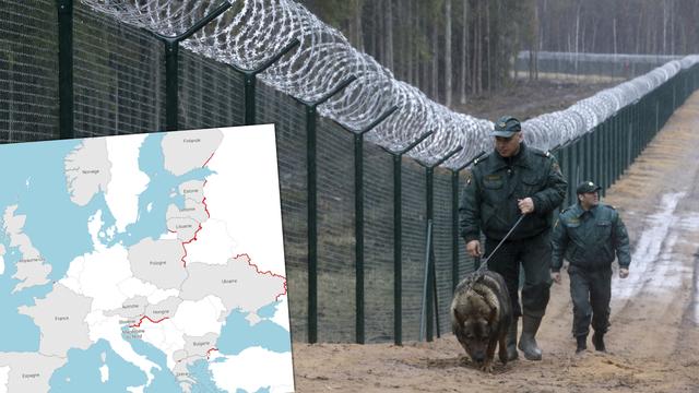 Grillage installé à la frontière entre la Lettonie et la Russie, près de Goliseva. [Reuters - Ints Kalnins]