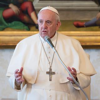 Le pape François, photographié ici le 24 mars 2021 au Vatican. [Keystone]