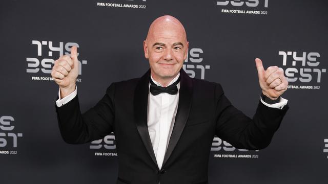 Infantino lors de la cérémonie The Best FIFA Football Awards 2022 le 27 février. [Yoan Valat]