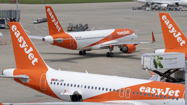 Des avions d'Easyjet sur le tarmac de l'aéroport de Genève.