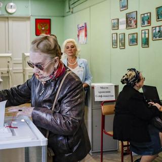 Le parti Russie unie du président Vladimir Poutine arrive en tête des élections régionales. [Keystone]