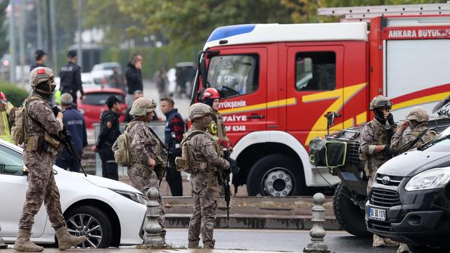 Explosion symbolique le 01.10.2023 au cœur d’Ankara, visant la rentrée parlementaire des députés turcs. [EPA/Keystone - Necati Savas]