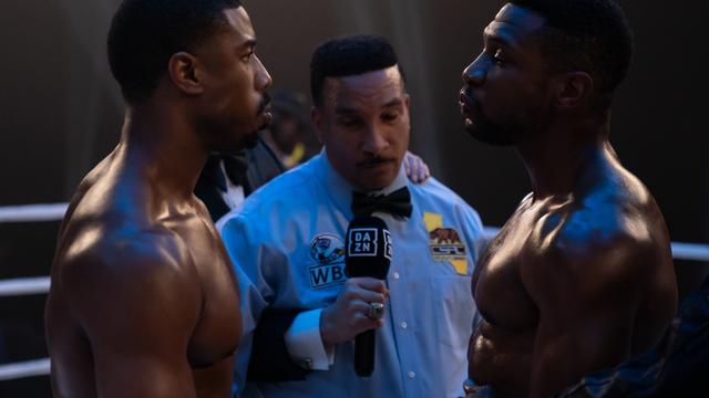 Une scène du film "Creed 3", Michael B. Jordan vs Jonathan Majors [Metro-Goldwyn-Mayer Pictures Inc.]