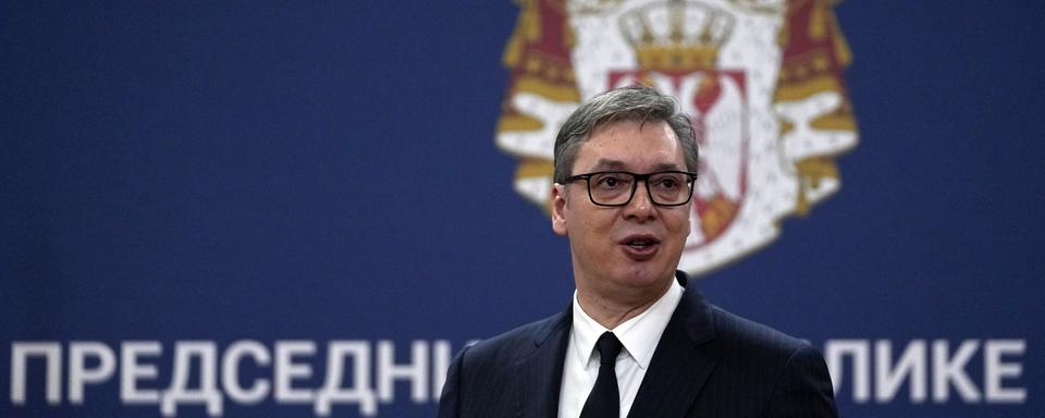 Le président serbe Aleksandar Vucic en janvier 2023 à Belgrade. [Keystone - AP Photo/Darko Vojinovic]