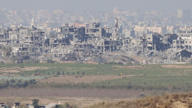 Les ruines des immeubles dans le nord de la bande de Gaza. [Keystone - EPA/Neil Hall]