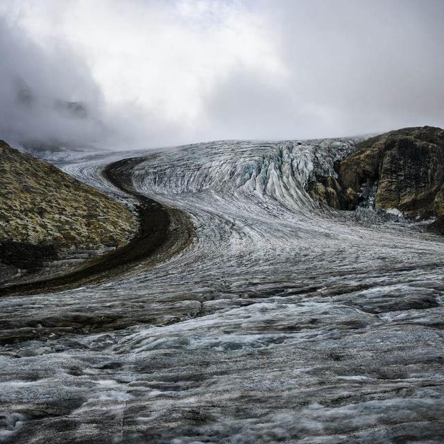 Une vue du glacier de Gries en septembre 2022. [Keystone]