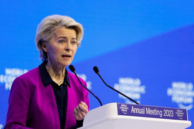 Ursula von der Leyen à la tribune du WEF. [Reuters - Arnd Wiegmann]