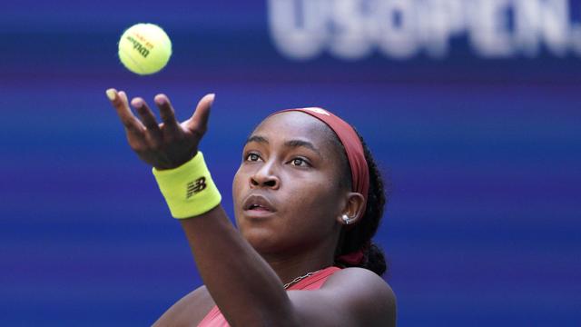 La joueuse de tennis afro-américaine Coco Gauff lors d'un match de l'US Open en 2023. [Keystone/AP Photo - Eduardo Munoz Alvarez]