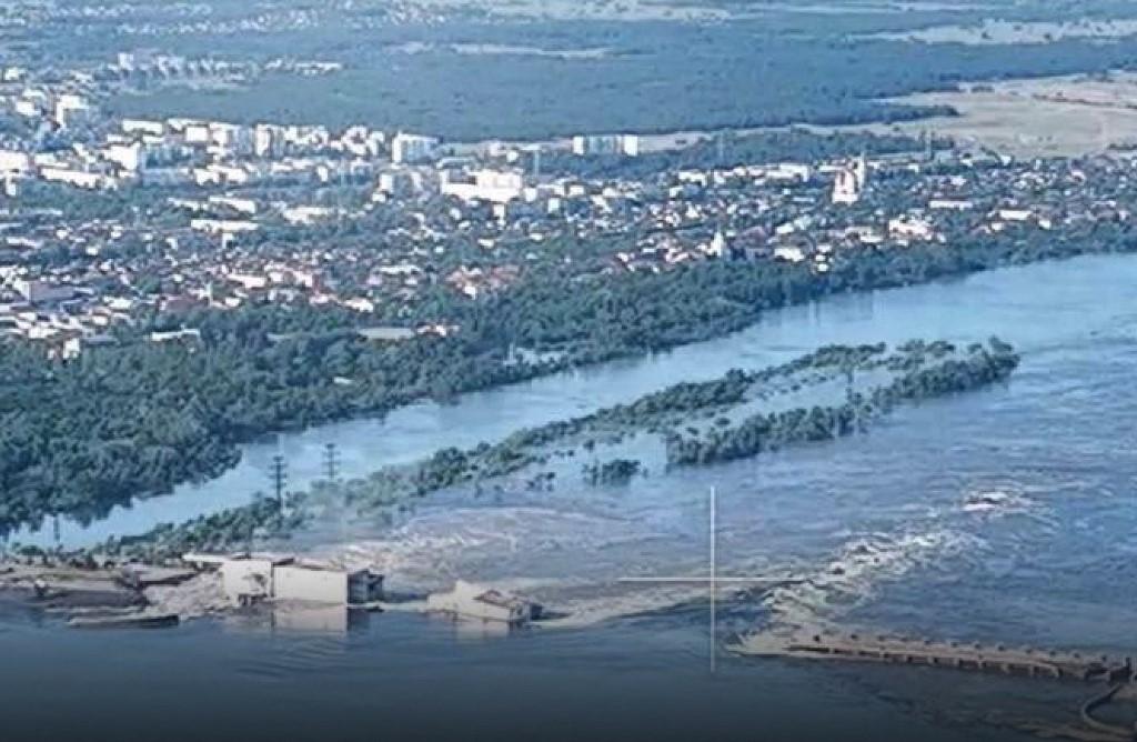 Jusqu'à 80 localités sont menacées après l'attaque sur le barrage de Kakhovka. [AFP - Energoatom]