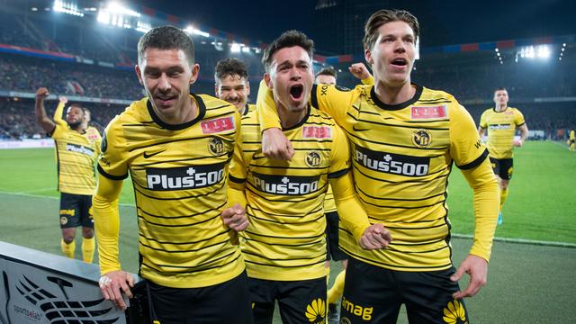 Fabian Rieder (centre) et les Young Boys jubilent. [Claudio De Capitani]