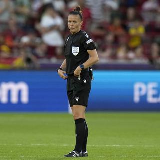 Rebecca Welch lors du match opposant le Danemark à l'Espagne de l'Euro 2022. [Alessandra Tarantino]