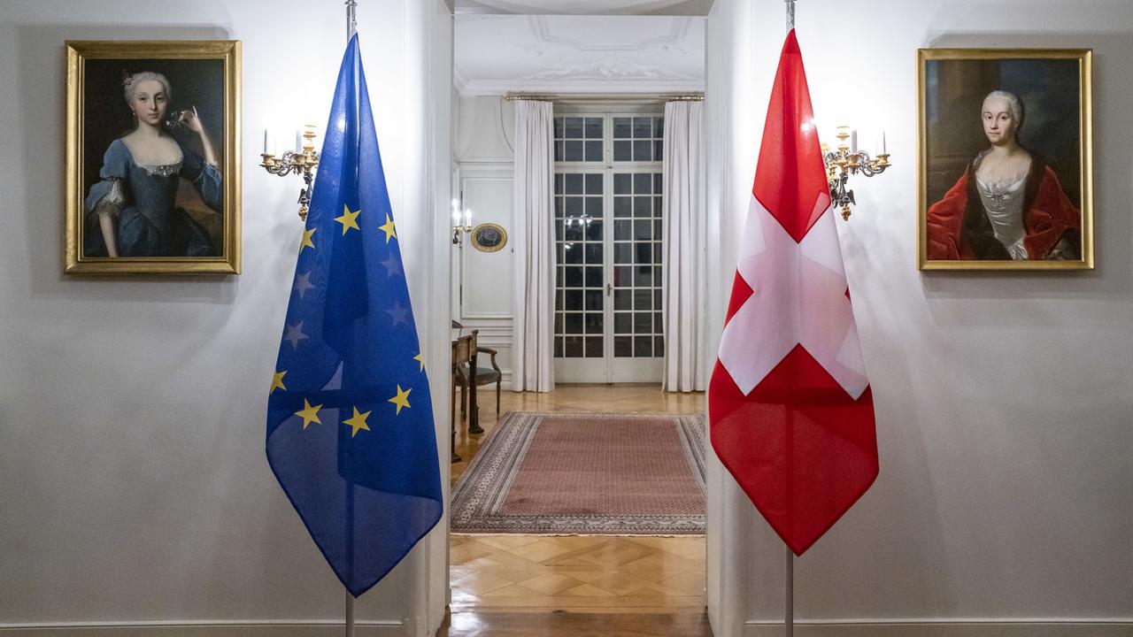 Publication attendue vendredi de la déclaration commune Suisse-UE. [Keystone - Peter Schneider]
