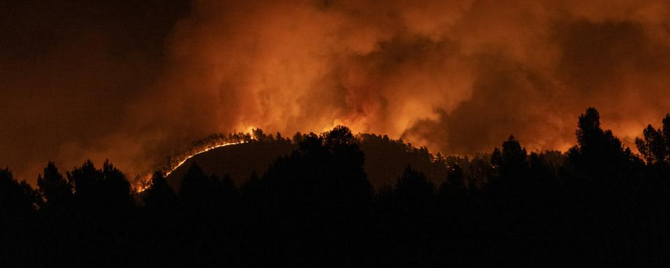 Un incendie est parti de Villanueva de Viver, dans la région de Valence. [Keystone - Lorena Sopena/Europa Press via AP]