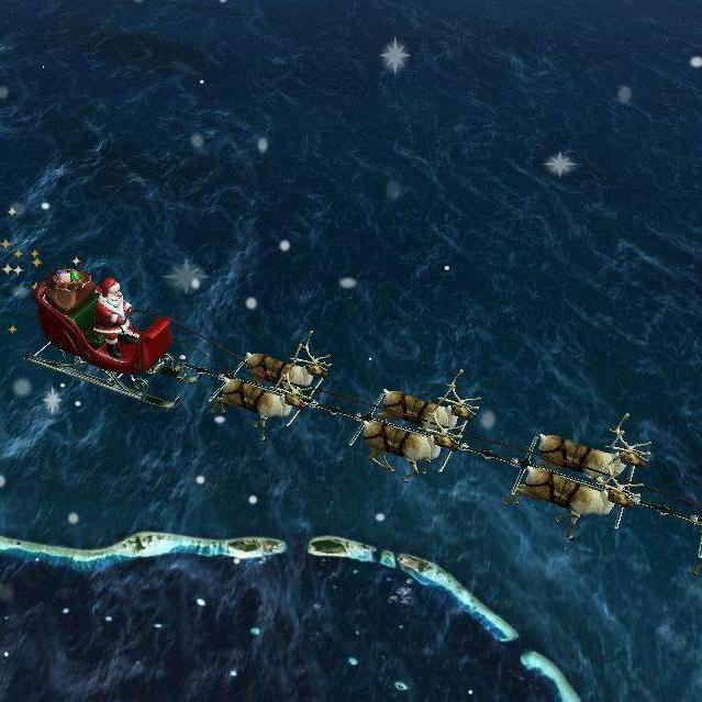 Capture d'écran du traîneau du Père Noël suivi par l'armée américaine. [www.noradsanta.org]