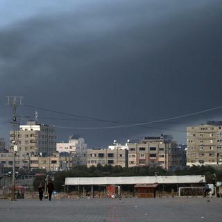 Une vue sur le Sud de la bande de Gaza, le 3 décembre 2023. [Keystone - EPA/Mohammed Saber]