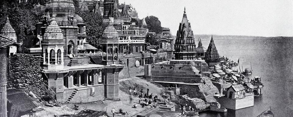 Temples de Bénarès (aujourd'hui Varanasi) en Inde. [Verlag von F. Zahn]