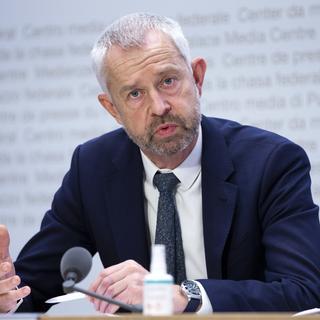 Nicolas Bideau, chef de communication du Département des affaires étrangères (DFAE). [Keystone - Peter Klaunzer]