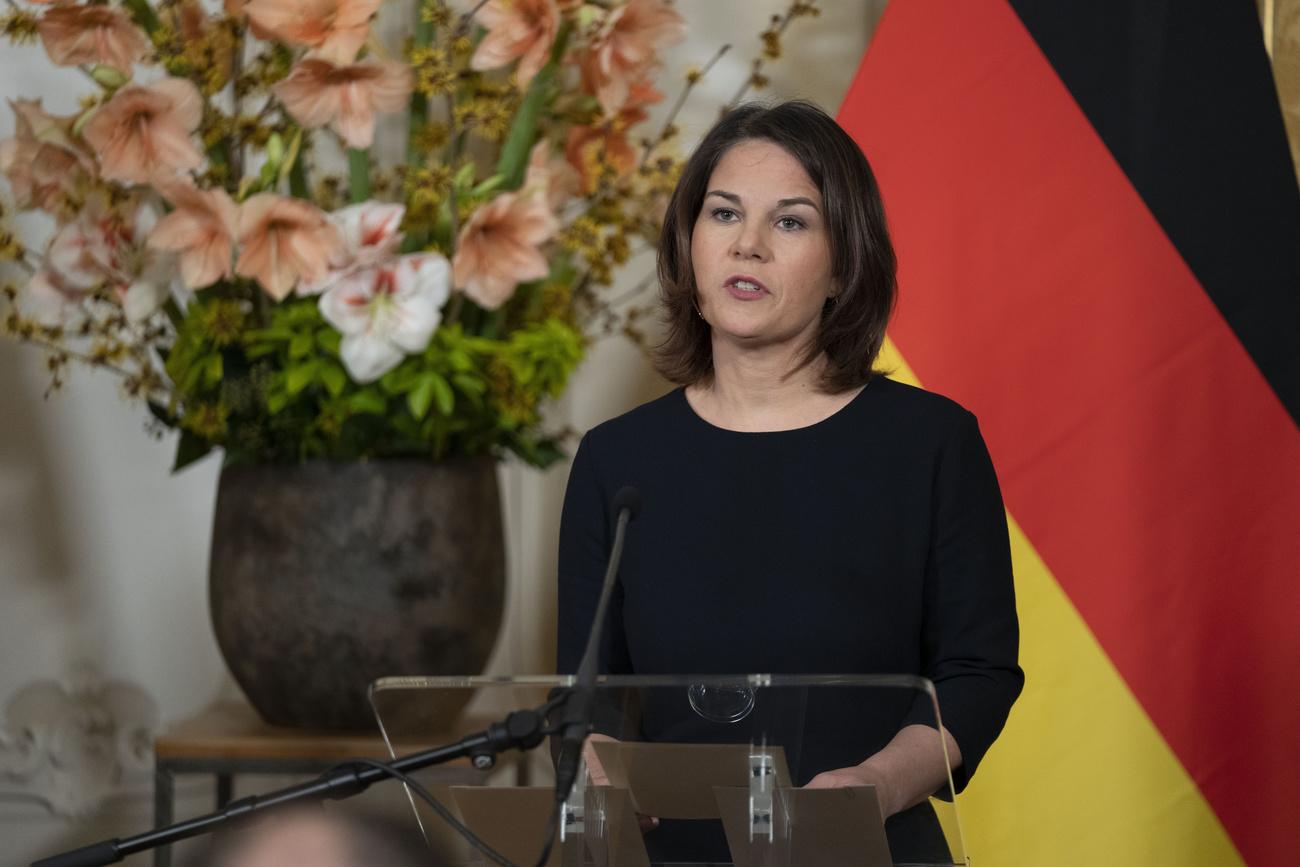 La ministre allemande des Affaires étrangères Annalena Baerbock. [Keystone - AP Photo/Peter Dejong]