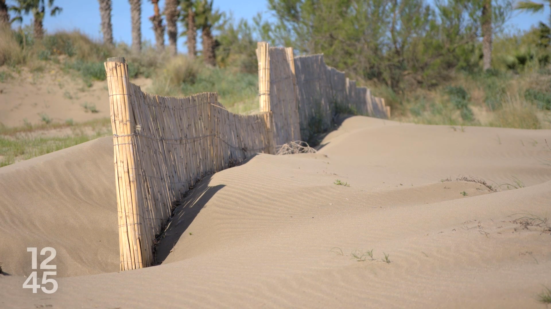 Des barrières ont été installées pour réduire l'envolée du sable avec le vent. [12h45]