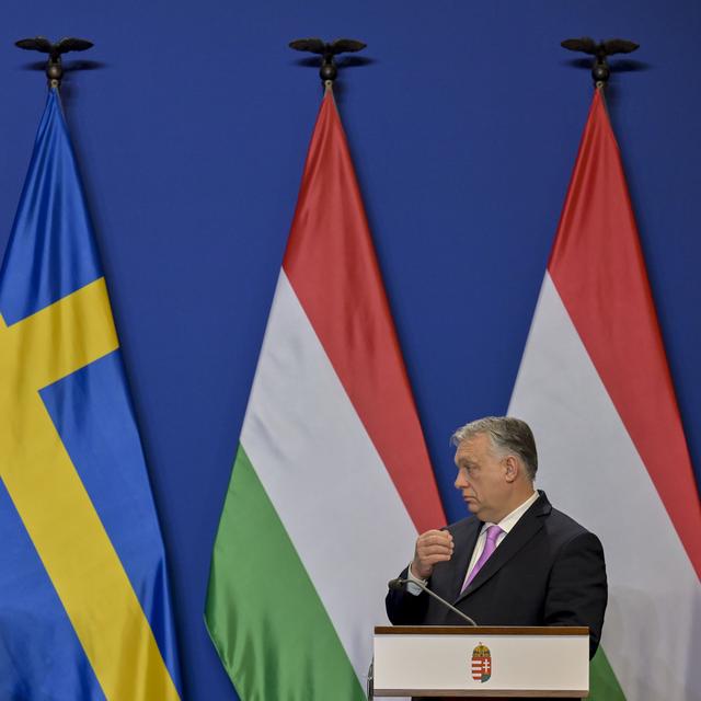 Viktor Orban a ratifié l’adhésion de la Suède à l’OTAN pour que la Hongrie préside l’UE. [Keystone - Denes Erdos]