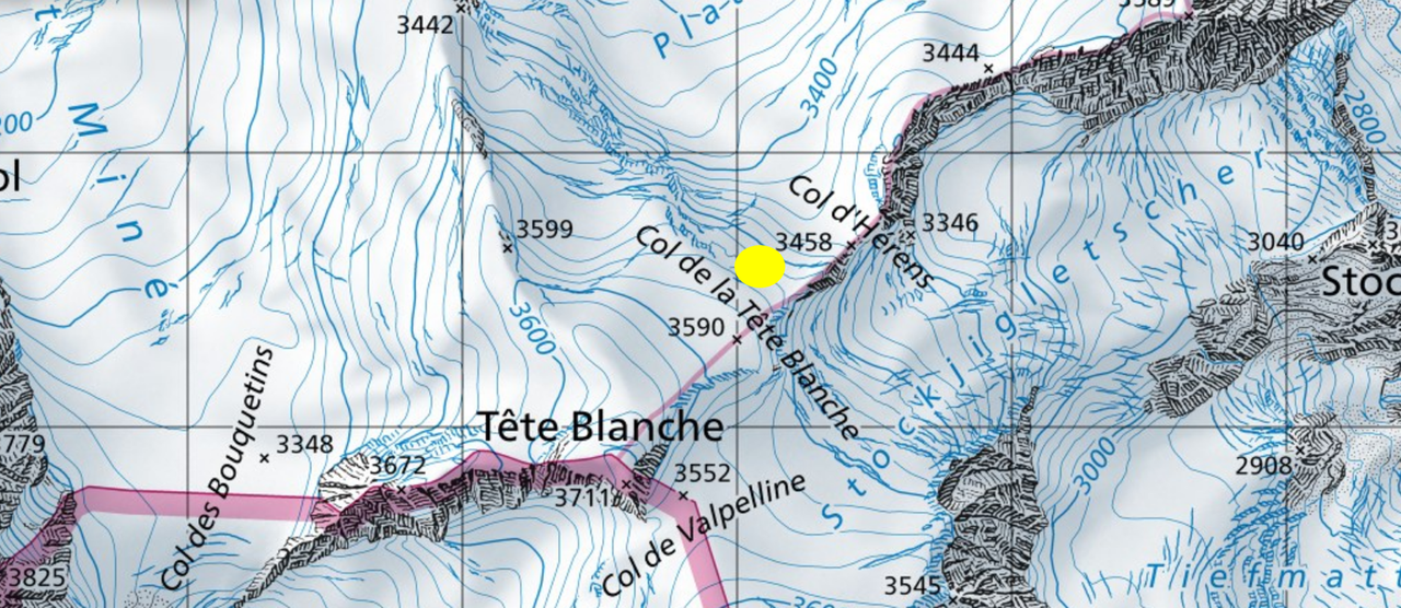 La dernière localisation des victimes de Tête Blanche.